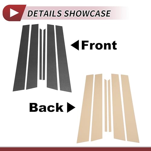 HEROFFIX 6 Pcs Door Pillar Window Trim for Nissan Altima 2002-2006 Front Rear Left Right Anti Scratch Sticker Pillar Posts Cover Carbon Fiber Pattern Black - Image 4