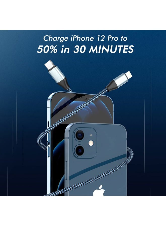 Sundix كابل USB C إلى Lightning، عبوة 2 10FT 20W مع حبل نايلون S-03BK [معتمد من Apple MFi] شاحن هاتف متوافق مع iPhone 14 13 12 Pro 11 Max XS XR 8 Plus، يدعم توصيل الطاقة - Image 5