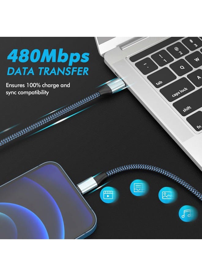 Sundix كابل USB C إلى Lightning، عبوة 2 10FT 20W مع حبل نايلون S-03BK [معتمد من Apple MFi] شاحن هاتف متوافق مع iPhone 14 13 12 Pro 11 Max XS XR 8 Plus، يدعم توصيل الطاقة - Image 3