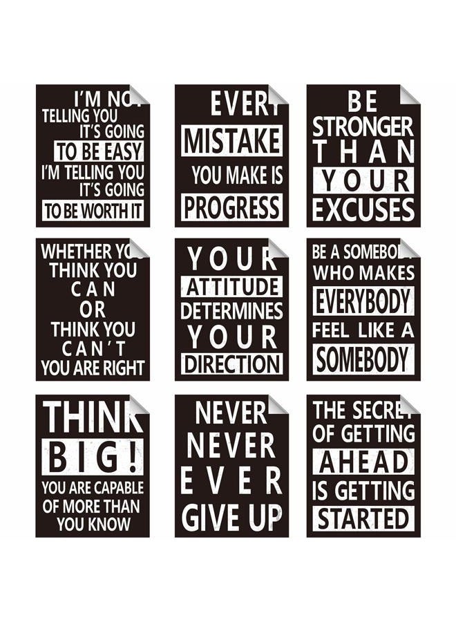 Zonon 9 Pieces Inspirational Wall Decals Spiritual Motivational Wall Stickers Positive Quotes Sayings Phrases Decals for Library Home School Office Wall Art Decorations, 8 x 10 Inches - Image 1