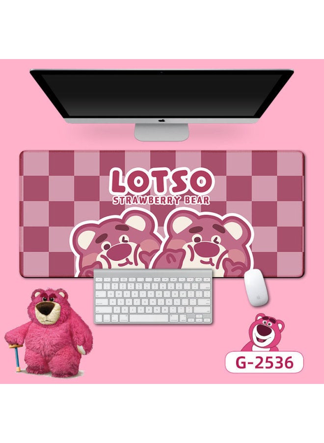 Long Strawberry Bear Mouse Mat Office Game Table Mat Prevention Mouse Hand Keyboard Mat Good Luck Rolling Table Mat-Color:300*900*2mm-Pattern:Strawberry Bear -8 - Image 1