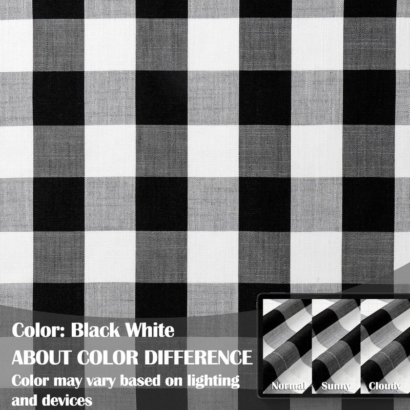 Bapawfish Buffalo Plaid Black White Curtain Panels 84 Inch Length,Farmhouse Semi Sheer Drapes,Rustic Rod Pocket Window Treatment for Bedroom Living Room(2 Panels,40"x84",Black) - Image 4