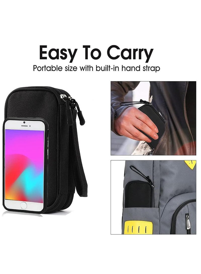 erorex Cable Organizer Bag Portable Tech Travel Pouch with Zipper Multiple Electronic Storage Pockets For Cable Cord Charger Phone Earphone SD Card - Image 3