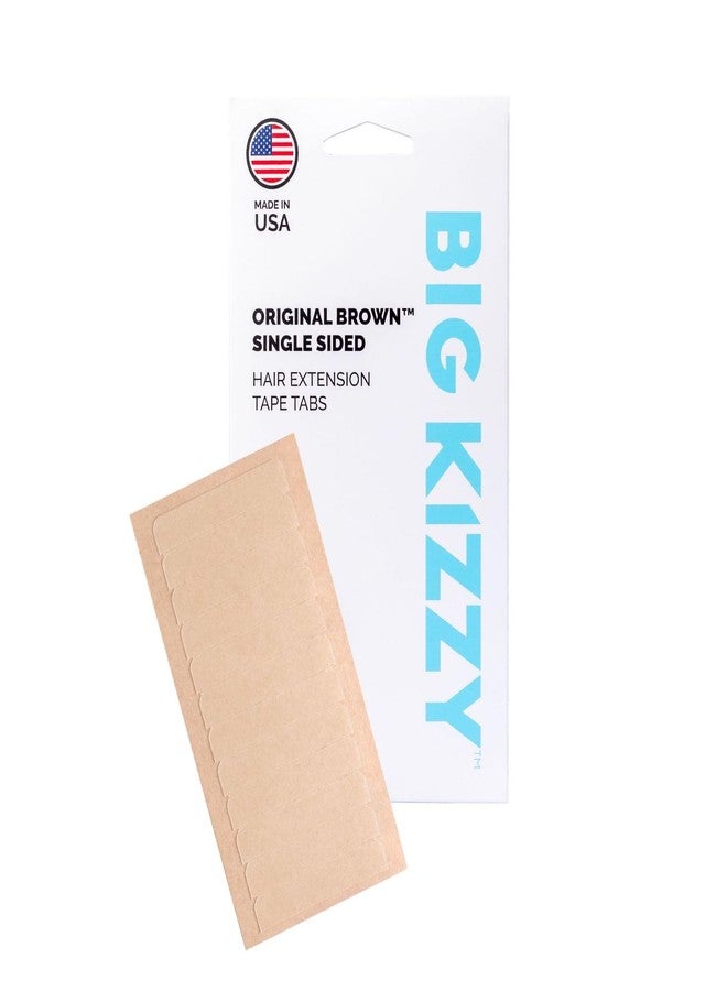 Big Kizzy Single Sided Original Brown Tape Tabs for Hair Extensions - Strong Hold and Residue Free One Sided Tape for Extensions - 5-7+ Weeks of wear - 60 tabs - Image 1