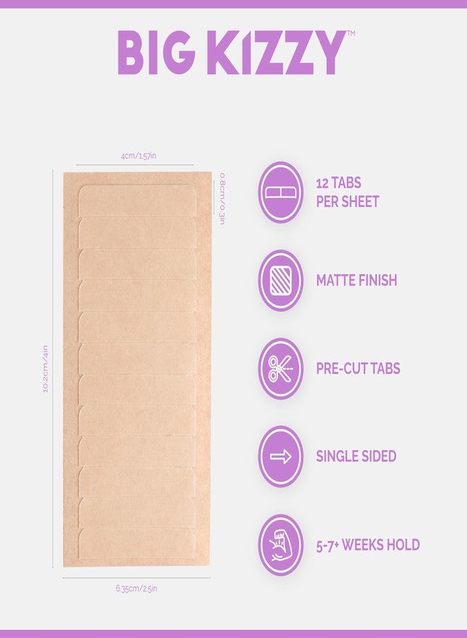 Big Kizzy Single Sided Original Brown Tape Tabs for Hair Extensions - Strong Hold and Residue Free One Sided Tape for Extensions - 5-7+ Weeks of wear - 60 tabs - Image 2