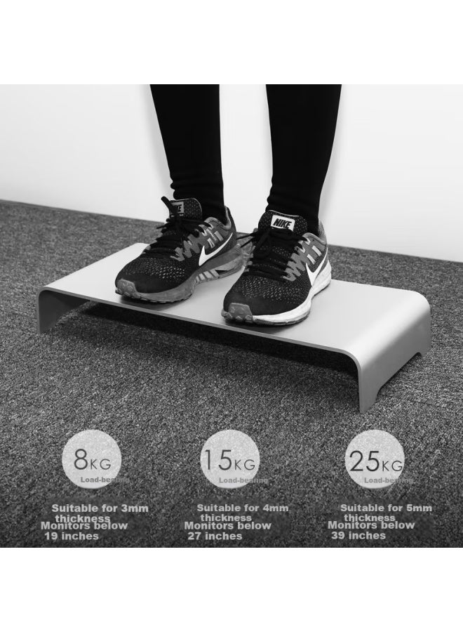 Deer Is Luwai Monitor Riser Stand, Laptop Stand, Aluminum Alloy Cooling Stand, Keyboard Storage Rack, 50*22*6cm Large Size, 6cm Height - Silver, Zg1031 - Image 4