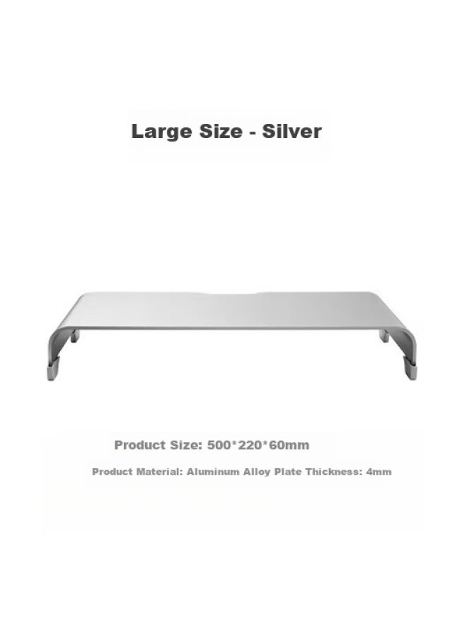 Deer Is Luwai Monitor Riser Stand, Laptop Stand, Aluminum Alloy Cooling Stand, Keyboard Storage Rack, 50*22*6cm Large Size, 6cm Height - Silver, Zg1031 - Image 1
