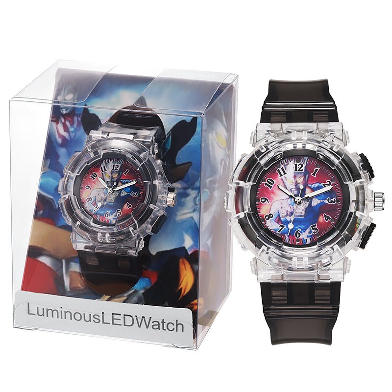 Glowing Ultra Hero Kids Watch Quartz Black Cello
