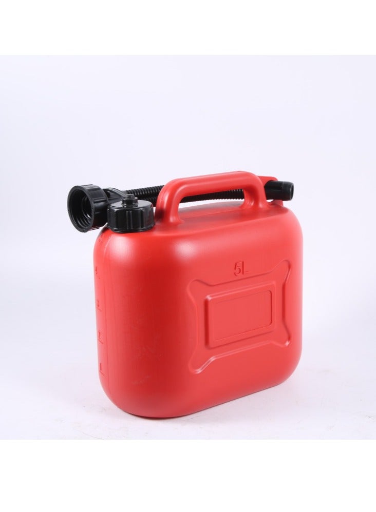 خزان وقود السيارة سعة 5 لتر، يمكن أن يحتوي على حاوية وقود بلاستيكية احتياطية مضادة للكهرباء الساكنة مع أنبوب للسفر بالسيارة - Image 1