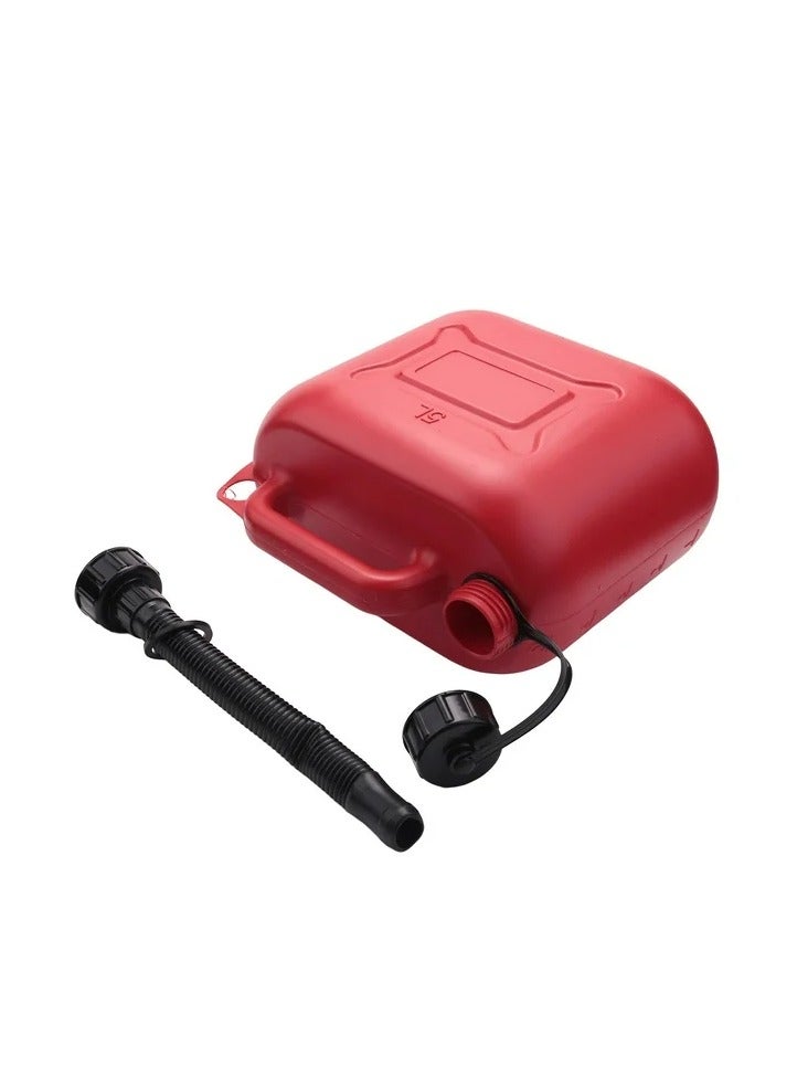 خزان وقود السيارة سعة 5 لتر، يمكن أن يحتوي على حاوية وقود بلاستيكية احتياطية مضادة للكهرباء الساكنة مع أنبوب للسفر بالسيارة - Image 3