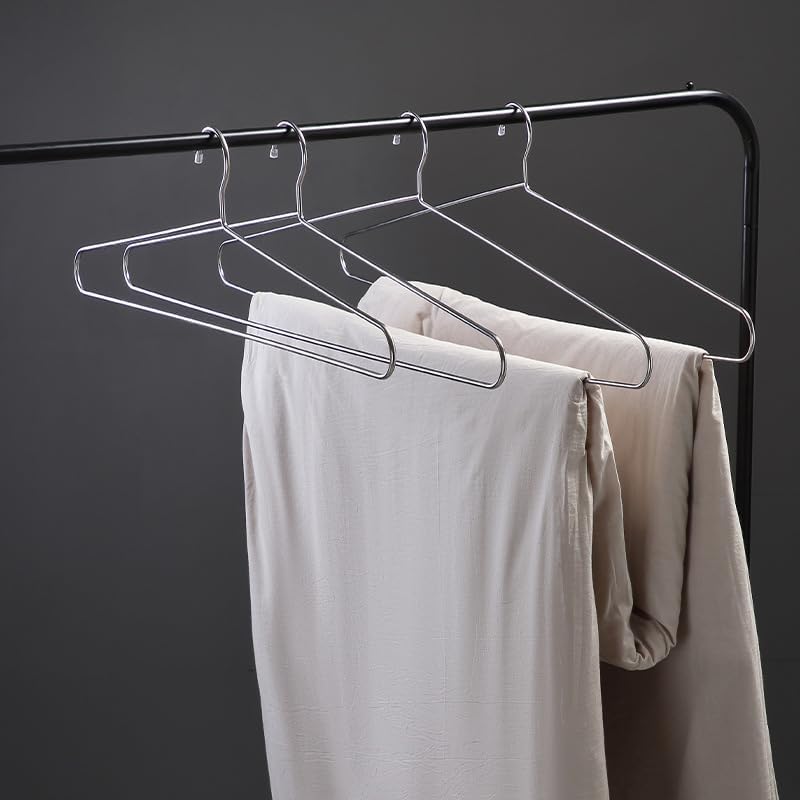 DEZNA Pack of 12 Metal Clothes Hangers – Premium Non-Slip Ultra-Thin Hangers for Wardrobe, Lightweight & Durable Design, and Space-Saving Closet Organizer with Smooth Finish for All Garments - Image 2