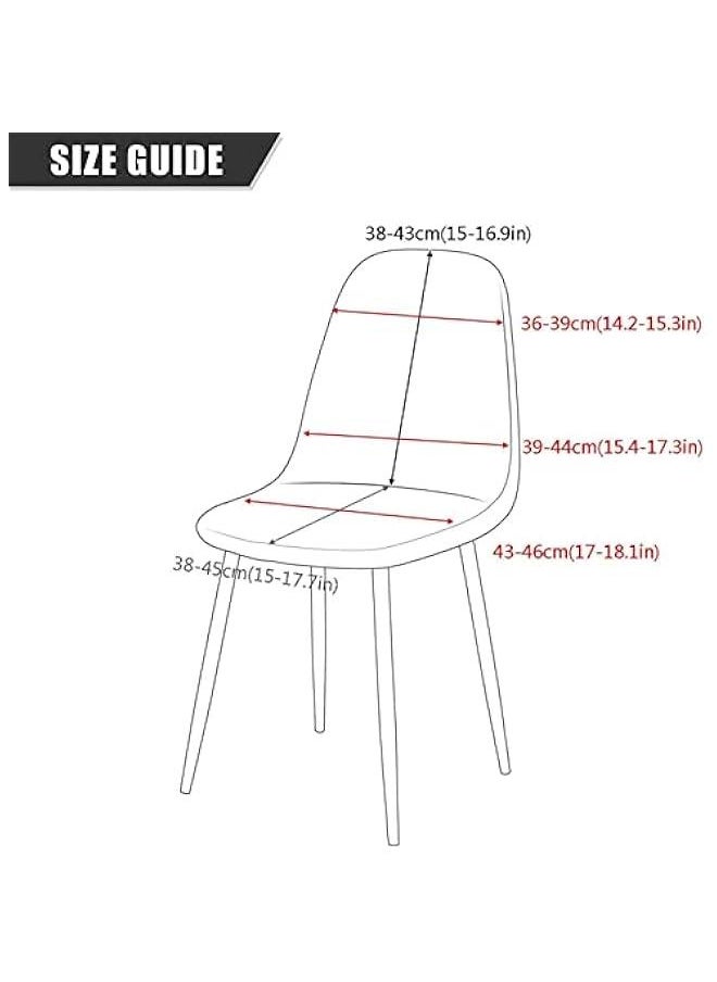 Beauenty - Dining Chair Cover Set of 4,Shell Chair Covers for Mid Century Modern Chair Printed Stretch Chair Slipcover Washable Side Chairs Lounge Armless Chair Protector-H-Set of 4 - Image 1