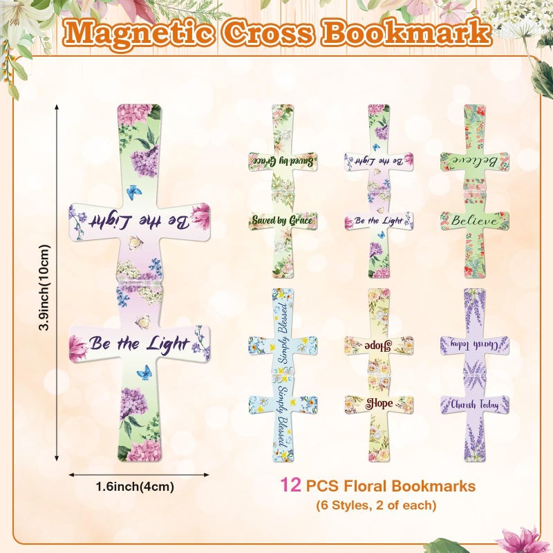 OMEYA 36 Pcs Christian Mothers Day Gifts Bulk Include 12 Mini Bible Verse Notepads, 12 Scripture Ballpoint Pens & 12 Magnetic Cross Bookmarks, Cute Religious Notebooks Gifts Prizes Party Favors, 3.5"x5.5" - Image 3