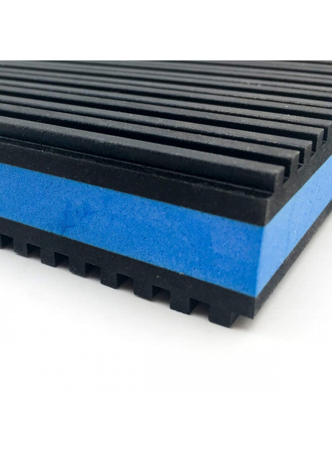 Forestchill Forestchill Heavy Duty Anti Vibration Pads, 6" x 6" x 7/8" Ribbed Rubber with Blue Foam Center Isolation Pad for HVAC, Air Compressor, Washer and Dryer, Air Conditioner Units (Pack of 4)  - Image 2