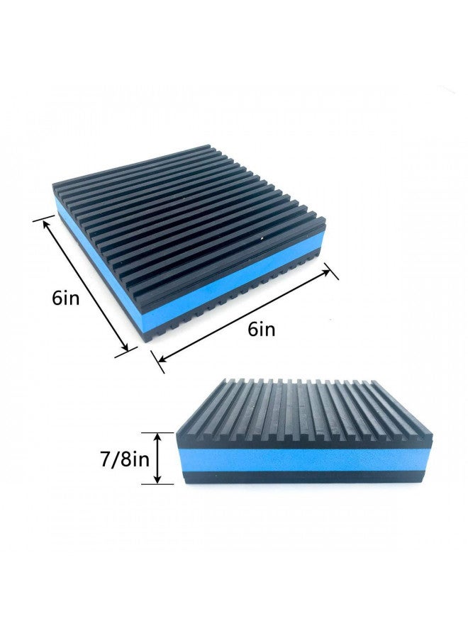 Forestchill Forestchill Heavy Duty Anti Vibration Pads, 6" x 6" x 7/8" Ribbed Rubber with Blue Foam Center Isolation Pad for HVAC, Air Compressor, Washer and Dryer, Air Conditioner Units (Pack of 4)  - Image 1