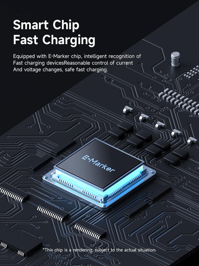 هاجيبس كابل هاجيبيس USB 4، كابل USB C إلى USB C مضفر بالجرافين بقدرة شحن سريع 240 واط مع نقل بيانات 40 جيجابت في الثانية بدقة 8K@60Hz وكابل فيديو Thunderbolt 4/3 لأجهزة iPhone 15/15 Pro Max وiPad وMacBook Pro Air (2 متر) - Image 3