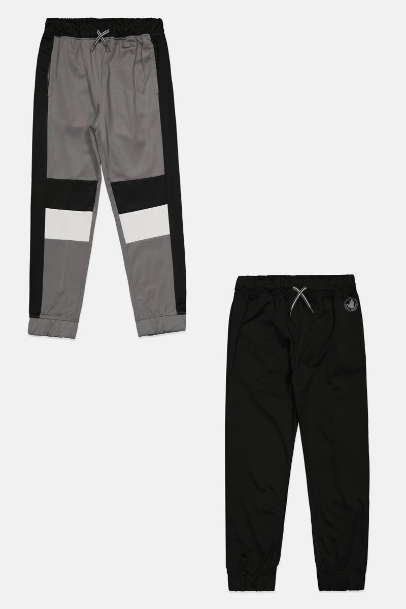Body Glove Kids Boy 2 Plain Jogger Pants, Black  - Image 1