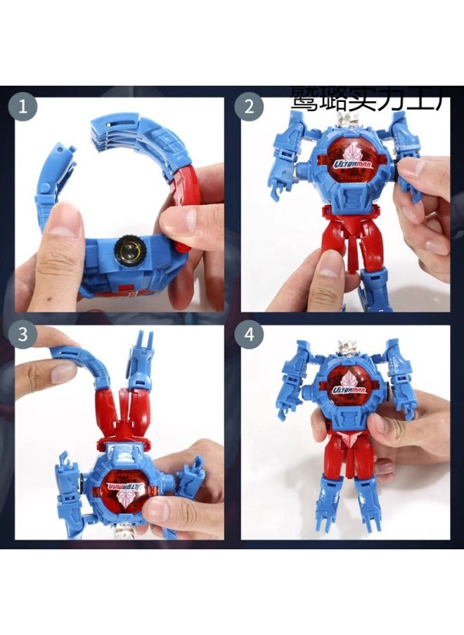 null - Cello Ultraman Watch Children's Edition Luminous Toy Deformed Projection Boys And Girls Cartoon Children's Day Gift-Color:24 Years Model [bat] Deformable 22 Projections-Specification:Original Movement [comes With 4 Batteries] - Image 1