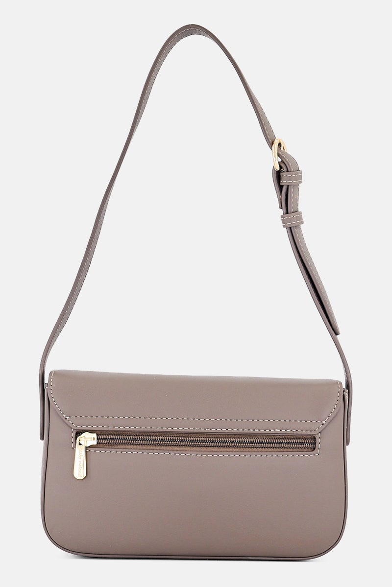 Kathy Ireland Women Brand Logo Sling Bag, Light Taupe - Image 4