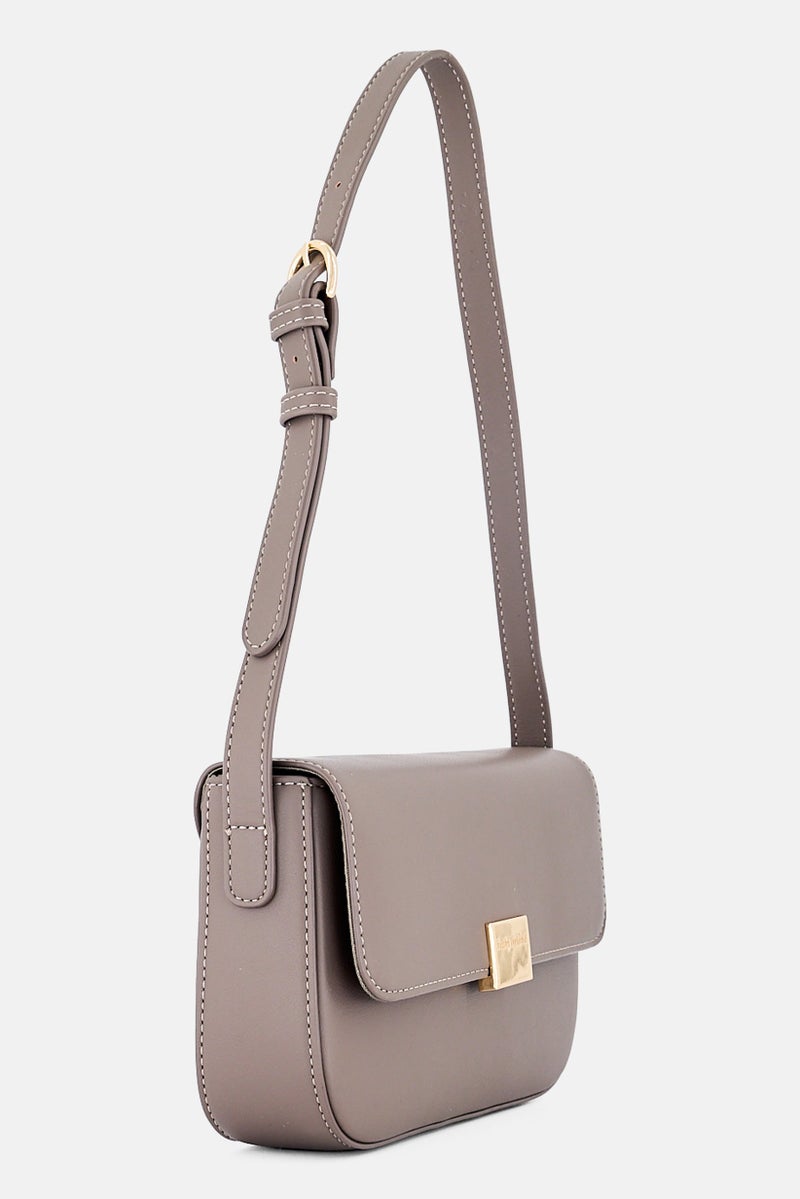 Kathy Ireland Women Brand Logo Sling Bag, Light Taupe - Image 3