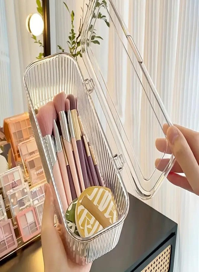 waqif Makeup Organizer Box | Flip Top Lid, Portable Countertop Cosmetic Storage for Brushes, Lipsticks, Hair Bands - Dust-Proof Sealed Container for Beauty Products - Image 5