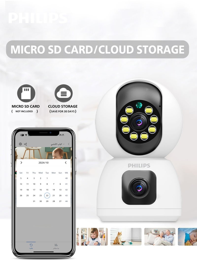 Philips Philips Security Camera Dual camera 1080P WiFi Indoor Outdoor Home for Camera Baby Elderly Monitor  Motion Detection Remote Alarm Smart Tracking Two-Way Audio Night Vision App Cloud  - Image 5