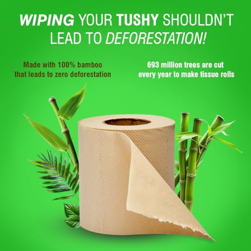 Beco Toilet Tissue Rolls | 3-ply, 1920 Pulls (160 x 12 Rolls) | Tissue Paper Roll, Toilet Paper Roll - Eco Friendly, Soft & Highly Absorbent, 100% Natural Bamboo, Chemical-Free, Hypoallergenic - Image 4