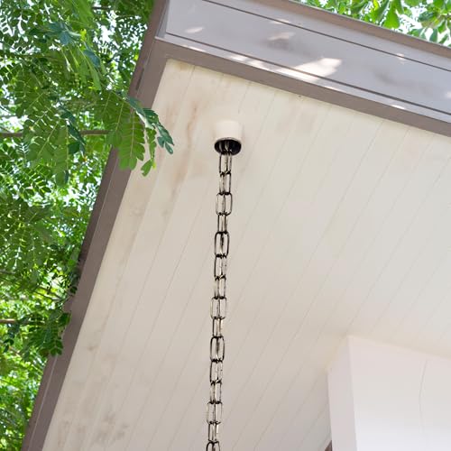 LOFIR 16.5 FT Matte Bronze-Colored Rain Chain with Hooks - Rain Chains for Outside - Adjustable Rain Catcher Chains with Bell for Eaves Drainage - Easy Install Bronze-Colored (Diameter 3mm) - Image 5