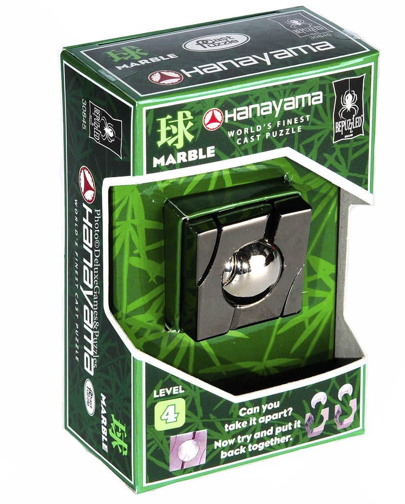 Bepuzzled MARBLE Hanayama Cast Metal Brain Teaser Puzzle