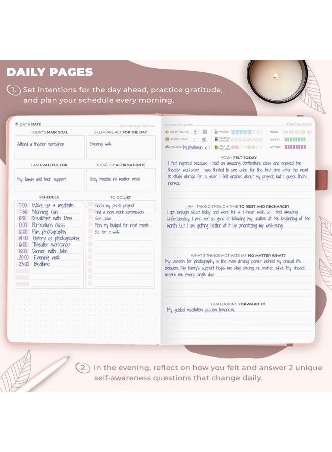 Clever Fox Self-Care Journal – Wellness & Daily Reflection Notebook – Mental Health & Personal Development Journal – Self Care Planner, Meditation & Mood Journal for Women & Men – A5 Size (Rose Gold) - Image 4
