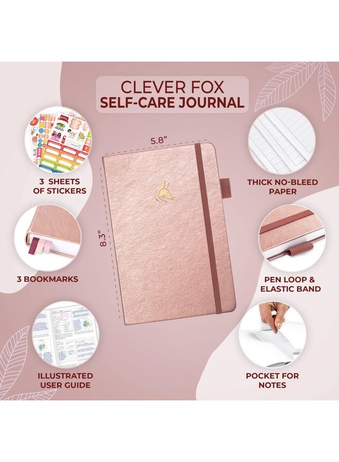Clever Fox Self-Care Journal – Wellness & Daily Reflection Notebook – Mental Health & Personal Development Journal – Self Care Planner, Meditation & Mood Journal for Women & Men – A5 Size (Rose Gold) - Image 5