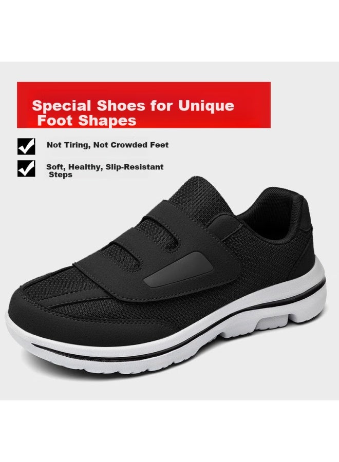 Footoppo Velcro Wide-fit Shoes For Men With Bunions, Loose Breathable Pressure-relieving Specialized Elderly Shoes, Non-slip Plus-size Senior Footwear - Image 3