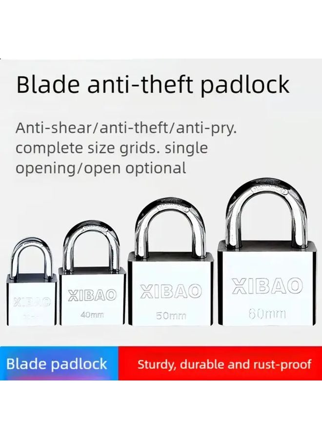 2 Pcs Heavy Duty Stainless Steel Padlocks with Keys for Outdoor Indoor Security - Image 2