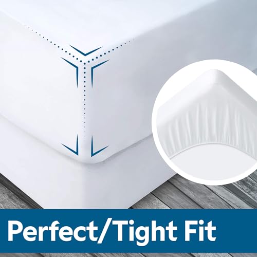 Guardmax Fitted Waterproof Mattress Protector - Hypoallergenic Cover, Noiseless and Breathable - Full Size (54x75) - Skirt Stretches to 16 - Image 4