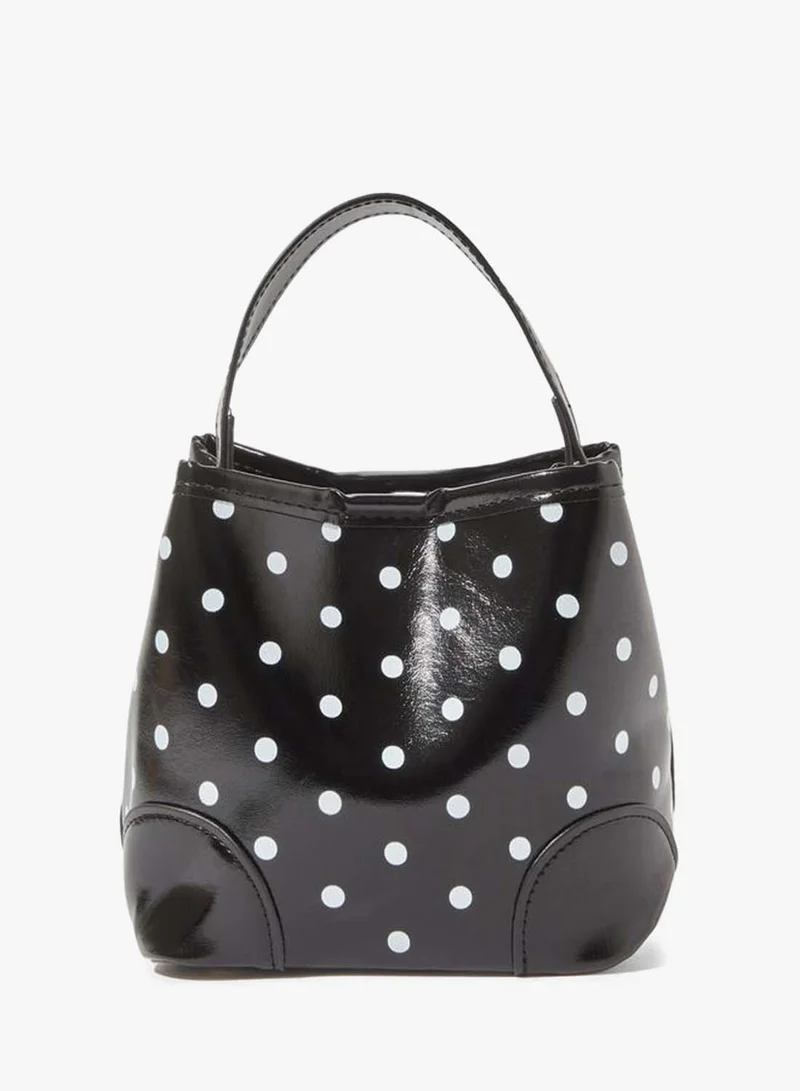 Styli Black Polka Dot Crossbody Bag with Pouch