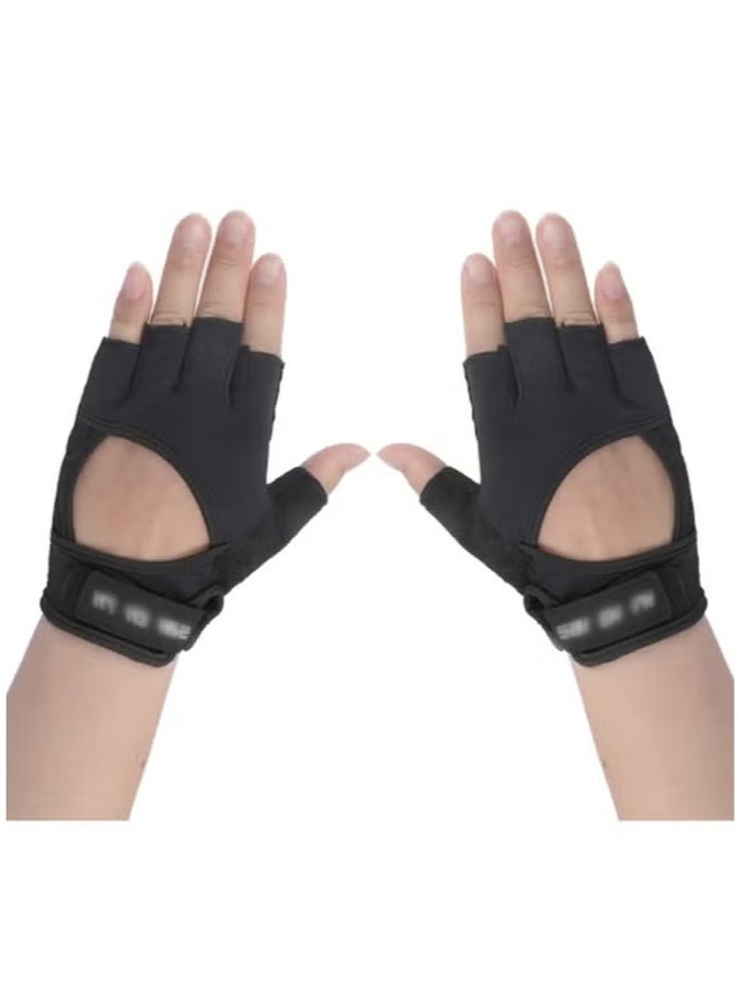 Gym Hand Gloves with Anti-skid and Wear-resistant, Comfortable Exercise Gloves and Breathable Cycling Gloves, Weight Lifting Gloves, Black M - Image 2