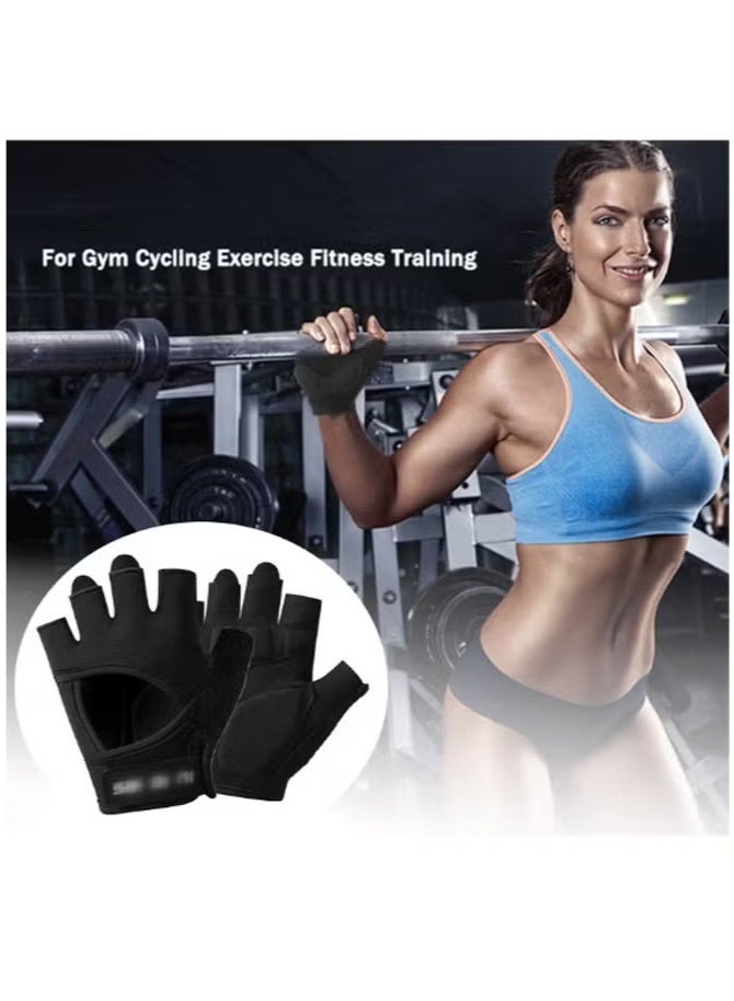 Gym Hand Gloves with Anti-skid and Wear-resistant, Comfortable Exercise Gloves and Breathable Cycling Gloves, Weight Lifting Gloves, Black M - Image 5