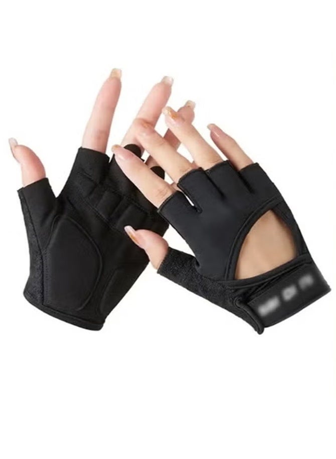 Gym Hand Gloves with Anti-skid and Wear-resistant, Comfortable Exercise Gloves and Breathable Cycling Gloves, Weight Lifting Gloves, Black M - Image 1