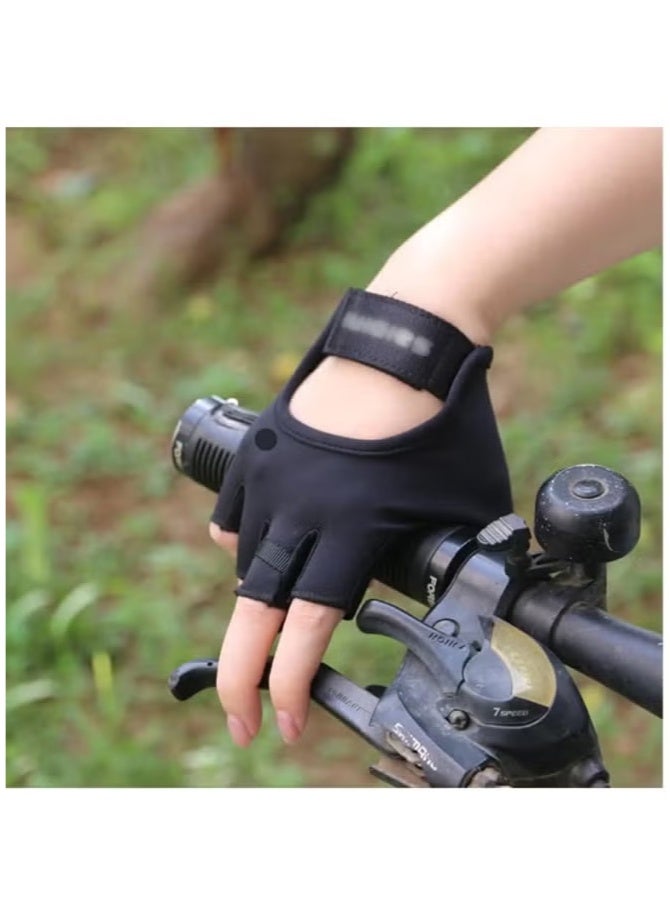 Gym Hand Gloves with Anti-skid and Wear-resistant, Comfortable Exercise Gloves and Breathable Cycling Gloves, Weight Lifting Gloves, Black M - Image 4