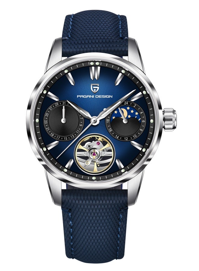 PAGANI DESIGN Men's Automatic Watch Synthetic Sapphire Stainless Steel Case 10 bar Water-Resistant Rubber Strap Business Casual Men's Watch - Image 1
