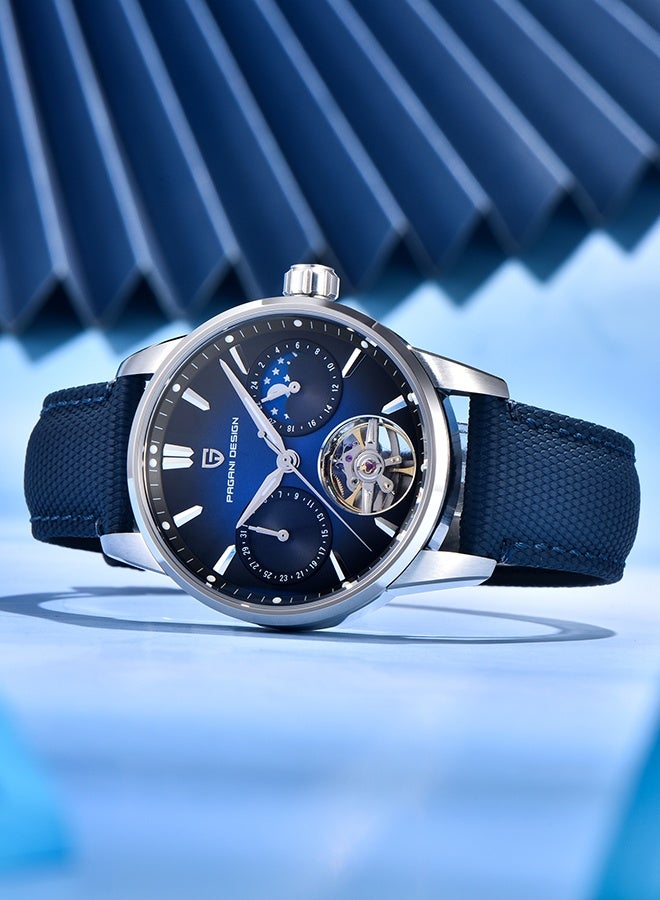 PAGANI DESIGN Men's Automatic Watch Synthetic Sapphire Stainless Steel Case 10 bar Water-Resistant Rubber Strap Business Casual Men's Watch - Image 2