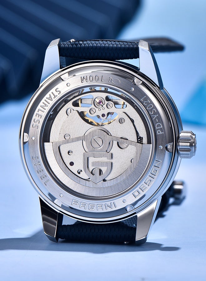 PAGANI DESIGN Men's Automatic Watch Synthetic Sapphire Stainless Steel Case 10 bar Water-Resistant Rubber Strap Business Casual Men's Watch - Image 5
