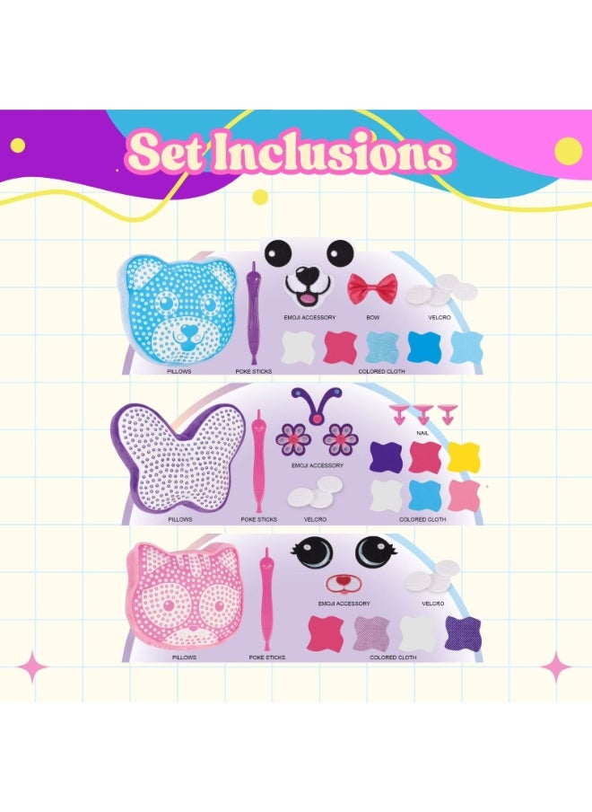 Home Smart Pillow Plush Butterfly for Toddlers texture your pillow with color full cloths poking in 12Pcs set have Pillow, small pieces of fabrics, flowers, fixing accessories, Velcro and tool needle Perfect for gift.