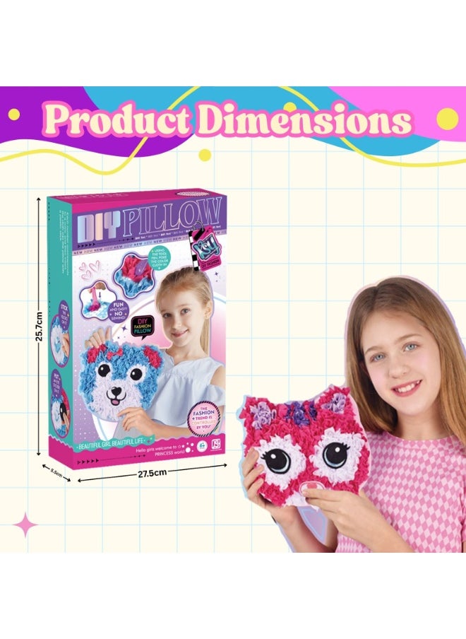 Home Smart Pillow Plush Butterfly for Toddlers texture your pillow with color full cloths poking in 12Pcs set have Pillow, small pieces of fabrics, flowers, fixing accessories, Velcro and tool needle Perfect for gift.