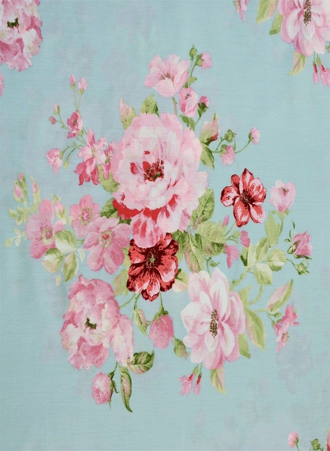 FADFAY Shabby Pink Floral 4 Piece Bed Sheet Set 100% Cotton Deep Pocket-Queen - Image 5