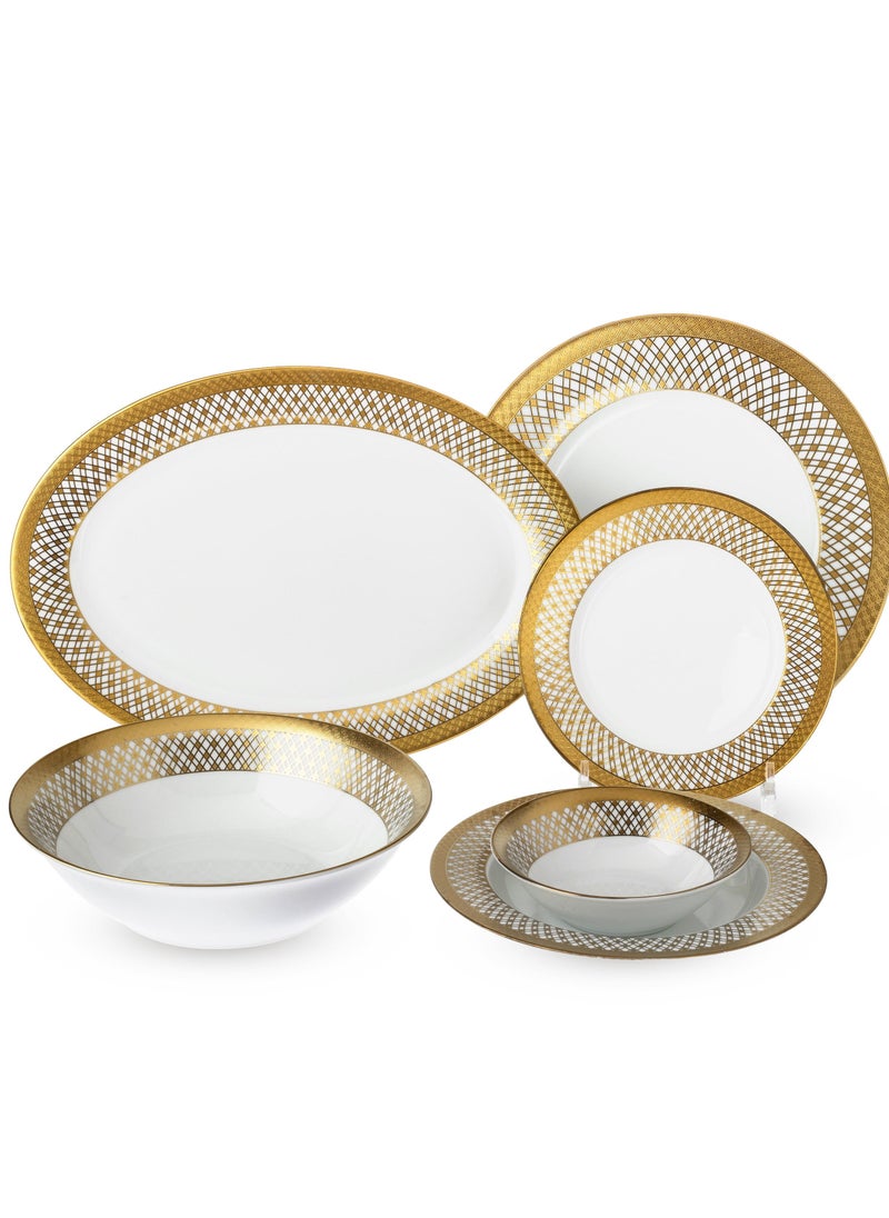 Dania Dinner set 26 pieces 6 people porcelain golden engraving  - Image 1