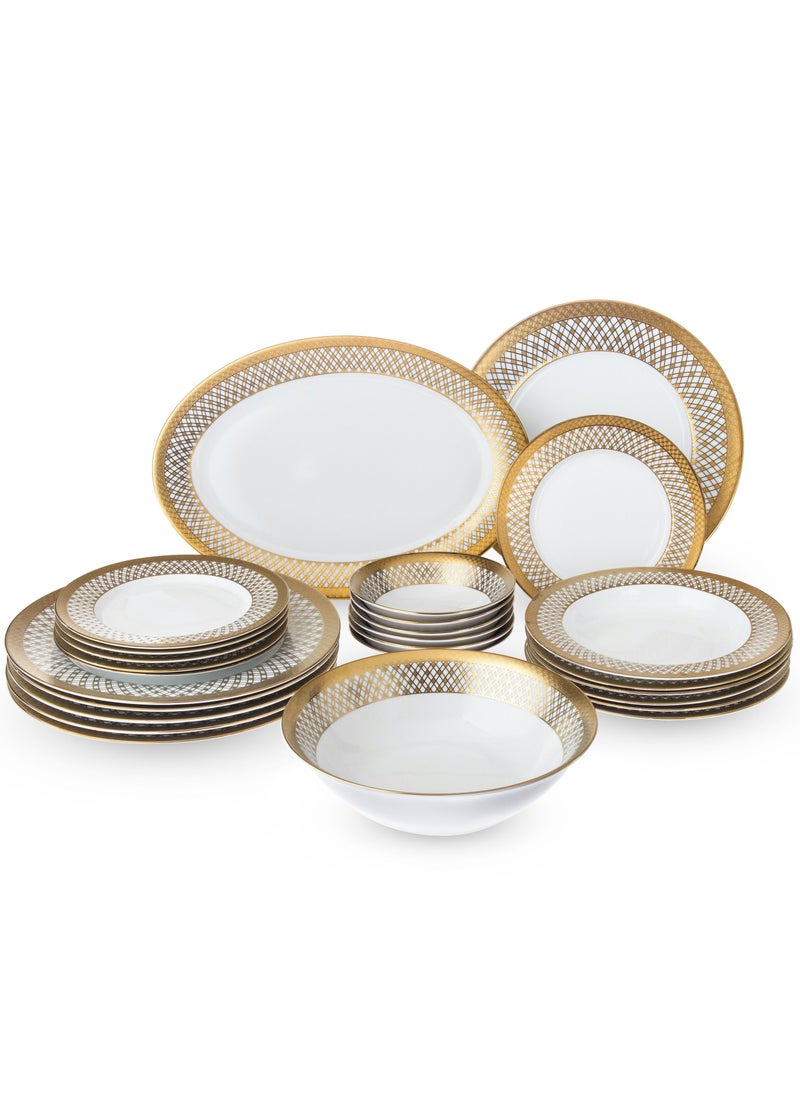 Dania Dinner set 26 pieces 6 people porcelain golden engraving  - Image 4