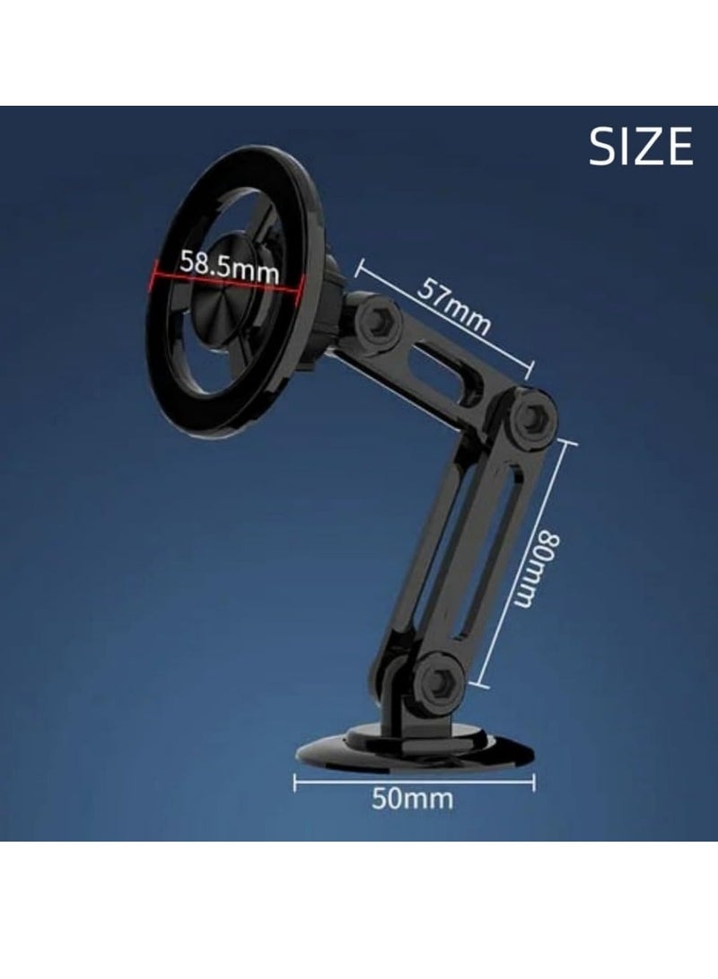 AROAQ Car Phone Holder, Magnetic Suction Foldable Phone Stand, 360 Degree Rotatable Auto Retractable Phone Clamp, Portable And Convenient Car Cell Phone Mount For All Smartphones, (Silver) - Image 5