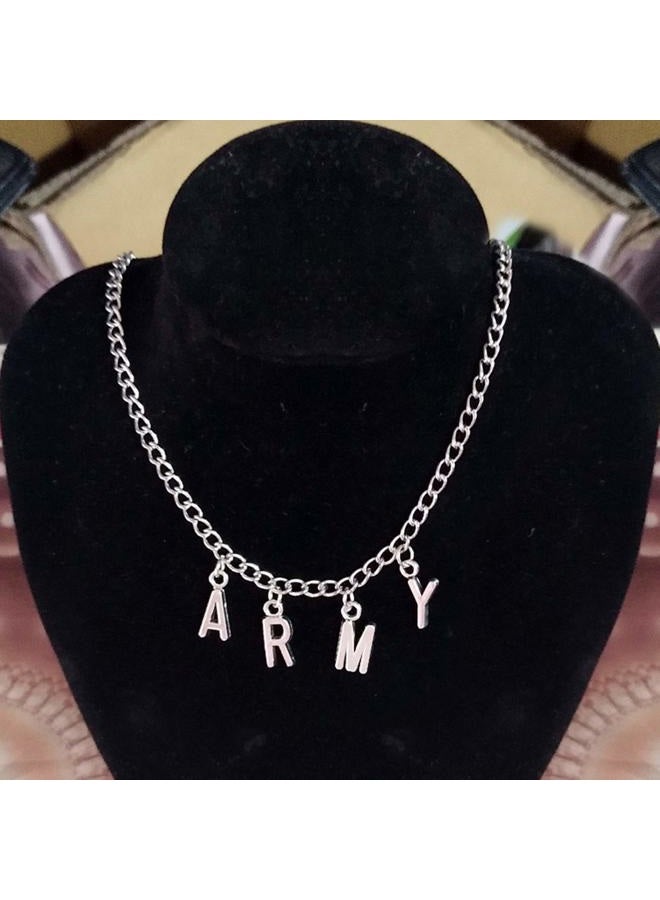 XHBTS Necklace Bangtan Boys Army A.R.M.Y Pendant and Bracelet with Mini Cloth and Mini Box - Image 2