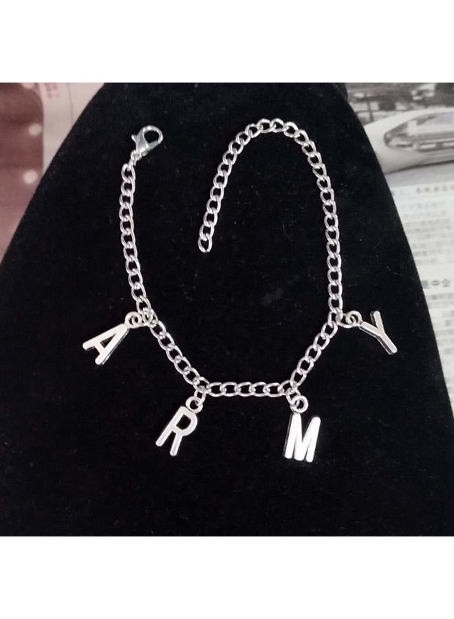 XHBTS Necklace Bangtan Boys Army A.R.M.Y Pendant and Bracelet with Mini Cloth and Mini Box - Image 3
